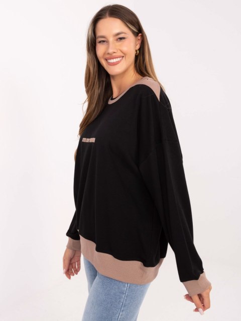 Modna bluza damska oversize czarna z napisem