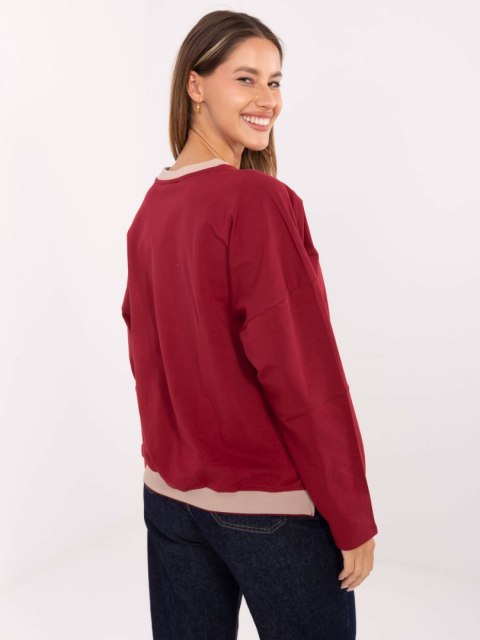 Bluza damska casual bordowa do jeansów i legginsów