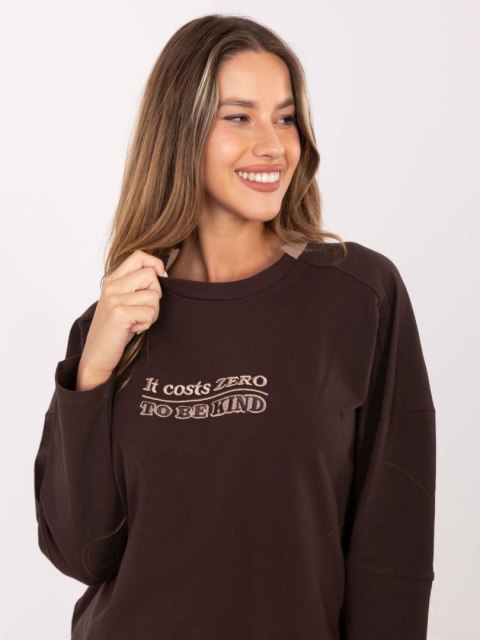 Stylowa bluza damska czekoladowa bez kaptura