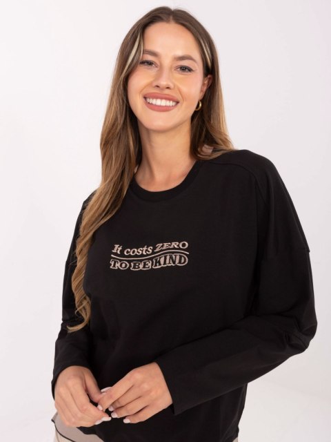 Modna czarna bluza casual z haftem