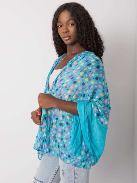 szal damski w grochy niebieski Stylowy Wieszak