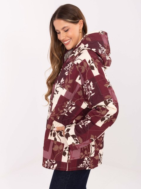 Pikowana kurtka damska bordowa na jesień i wiosnę – Stylowy Wieszak