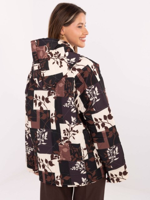 Modna kurtka damska czarna przejściowa pikowana z suwakiem