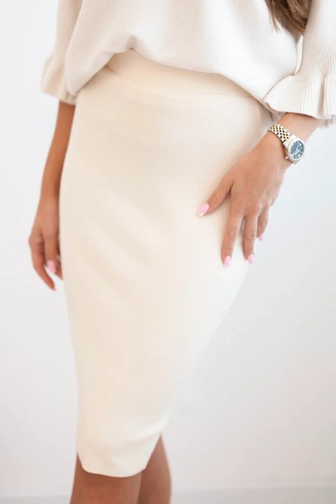 Spódnica damska wiskozowa z elastycznej dzianiny beżowa