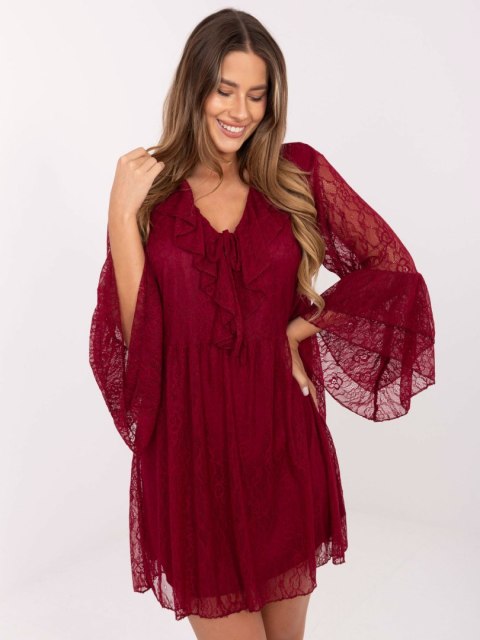 Sukienka MI-SK-62435.16 bordowy Sukienka MI-SK-62435.16 bordowy