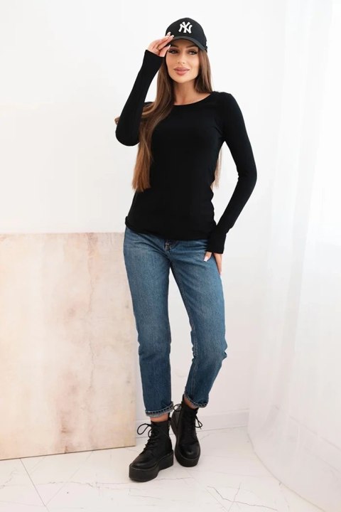 Sweter damski czarny basic wiskozowy z okrągłym dekoltem – Stylowy Wieszak