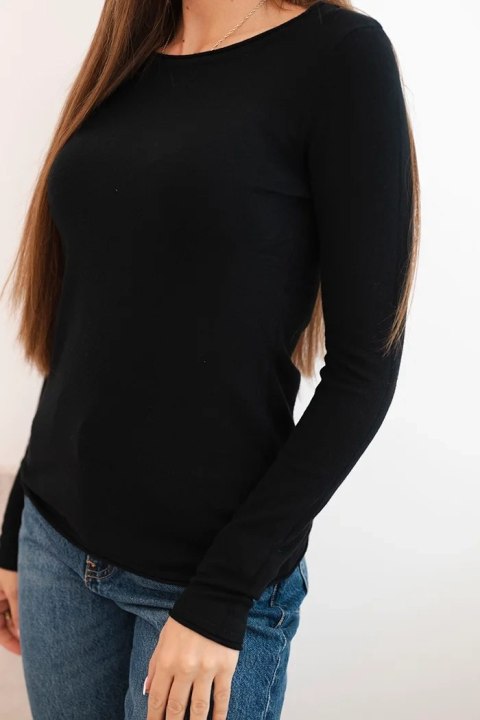 Sweter damski czarny basic wiskozowy z okrągłym dekoltem – Stylowy Wieszak