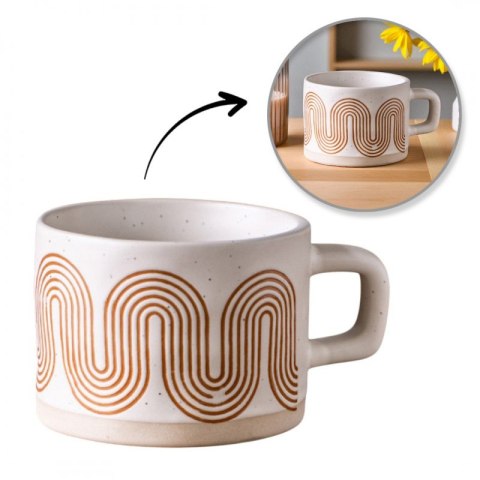 Kubek ceramiczny, geometryczny wzór, 250ml - KB29 Kubek ceramiczny, geometryczny wzór, 250ml - KB29