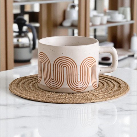 Kubek ceramiczny, geometryczny wzór, 250ml - KB29 Kubek ceramiczny, geometryczny wzór, 250ml - KB29