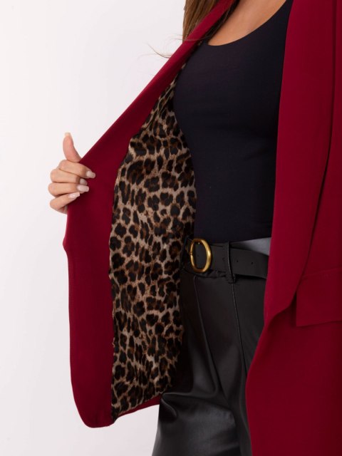 Bordowa marynarka z podszewką i długim rękawem – Stylowy Wieszak