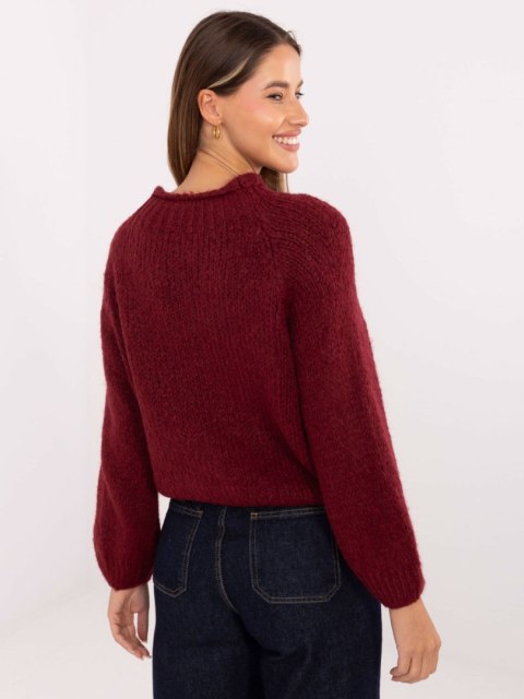 ciepły sweter z bufiastymi rękawami