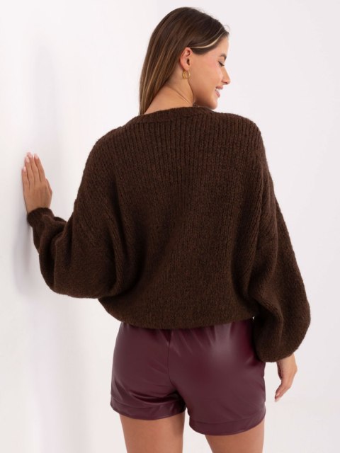 sweter damski gładki z wełną casual