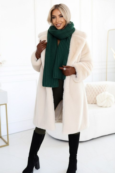 619-2 Wygodny i elegancki prążkowany kombinezon damski z dekoltem - khaki - M