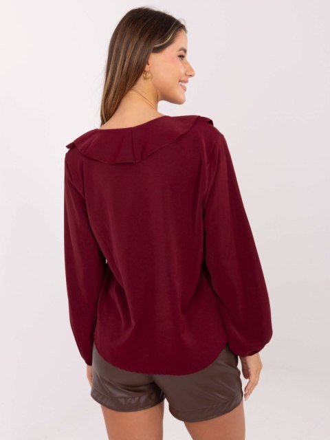 Stylowa bordowa bluzka damska RUE PARIS – elegancka propozycja