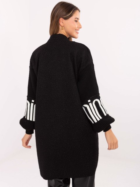 modny czarny kardigan damski casual