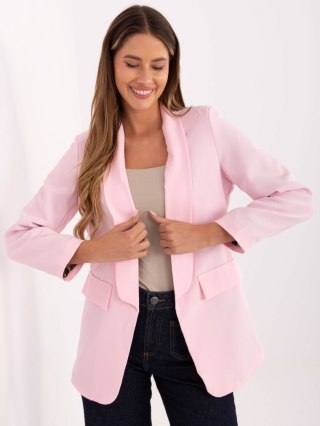 Jasnoróżowa marynarka bez zapięcia z podszewką Italy Moda