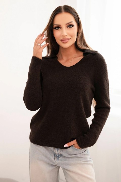 brązowy sweter damski z baby alpaki Stylowy Wieszak