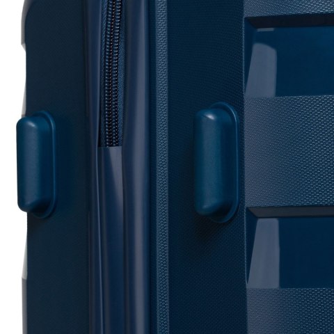 Granatowa, mała walizka kabinowa z polipropylenu - Peterson