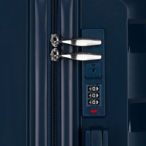 Granatowa, mała walizka kabinowa z polipropylenu - Peterson