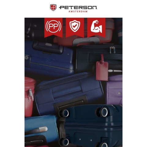 Granatowa, mała walizka kabinowa z polipropylenu - Peterson