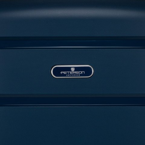 Granatowa, twarda walizka z polipropylenu w średnim rozmiarze - Peterson