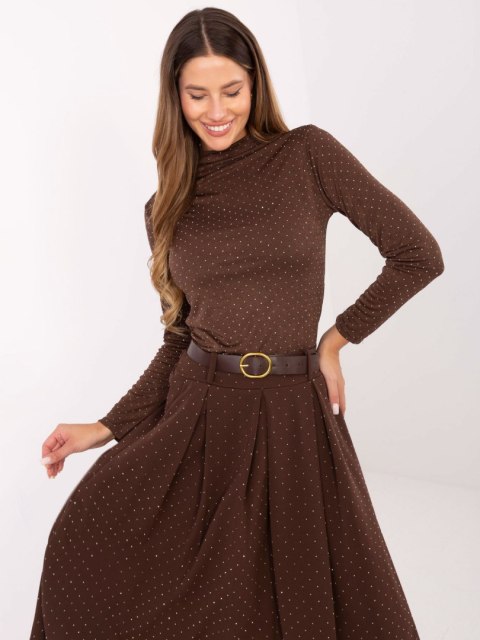 Spódnica DHJ-SD-19720-1.32 ciemny brązowy Spódnica DHJ-SD-19720-1.32 ciemny brązowy