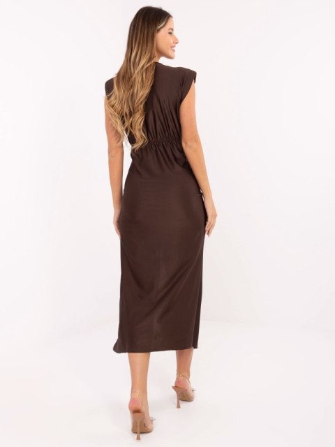 ciemnobrązowa sukienka ITALY MODA midi