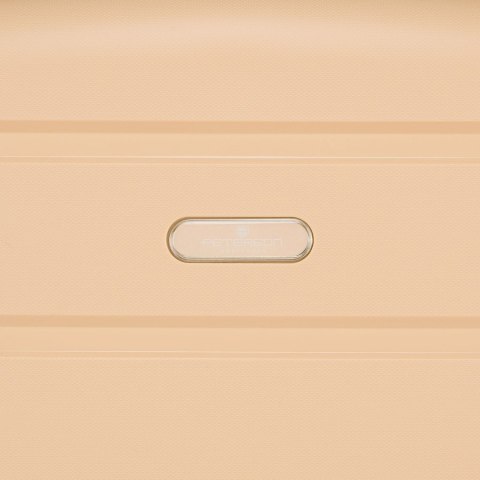 Zestaw walizek w beżowym kolorze wykonanych z polipropylenu z wysuwanymi rączkami - Peterson