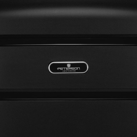 Zestaw walizek w czarnym kolorze wykonanych z polipropylenu z zamkami szyfrowanymi - Peterson
