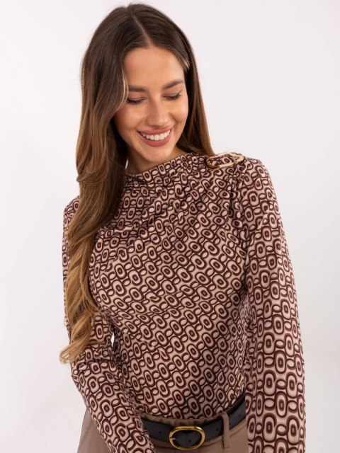 ciemnobeżowa bluzka RUE PARIS