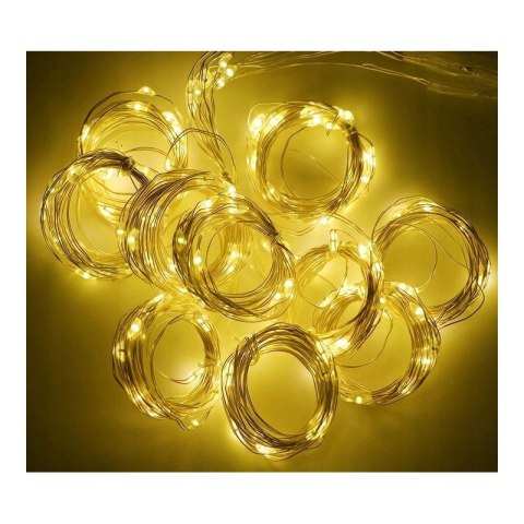 Kurtyna świetlna lampki LED 3x3m + uchwyty i programator CIEPŁY BIAŁY LAMP34CB