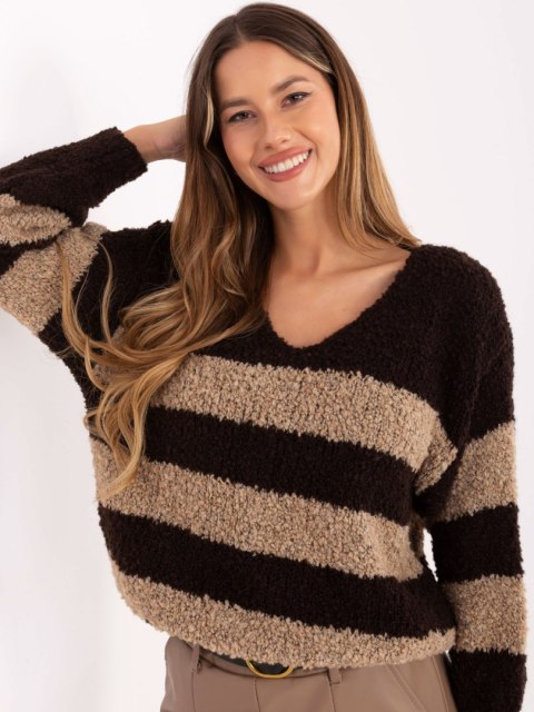 Sweter MI-SW-WK3031.22 ciemny brązowy Sweter MI-SW-WK3031.22 ciemny brązowy