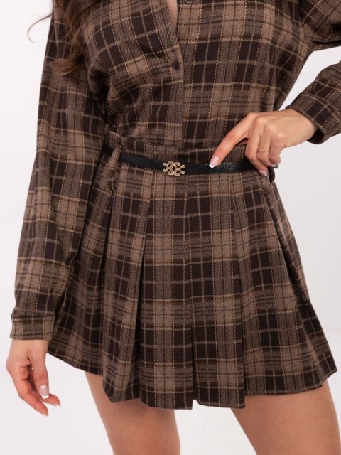 brązowa spódnica casual ITALY MODA Stylowy Wieszak