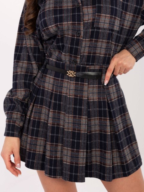 granatowa plisowana spódnica ITALY MODA L/XL w kratę