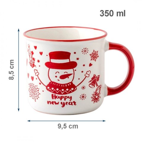 kubek ceramiczny bożonarodzeniowy happy new year z ozdobnym pudełkiem