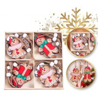 Zawieszki choinkowe drewniane PIERNICZKI zestaw 12 szt. BSN47 – Stylowy Wieszak