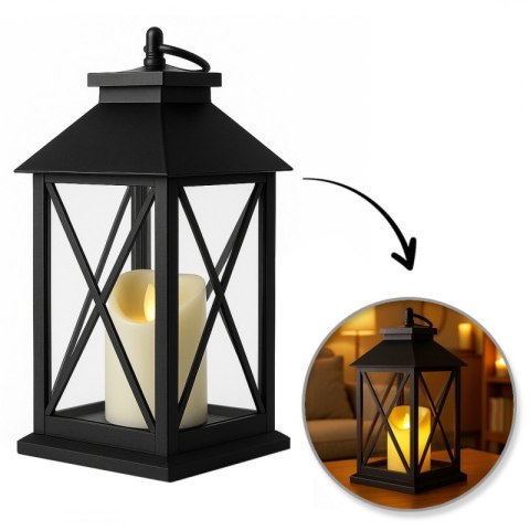 Lampion dekoracyjny LED z imitacją świecy 14 x 30 cm - LAMP56