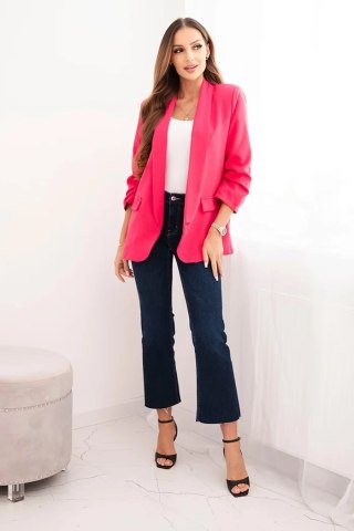 Marynarka damska różowa bez zapięcia z podszewką S/M – Stylowy Wieszak
