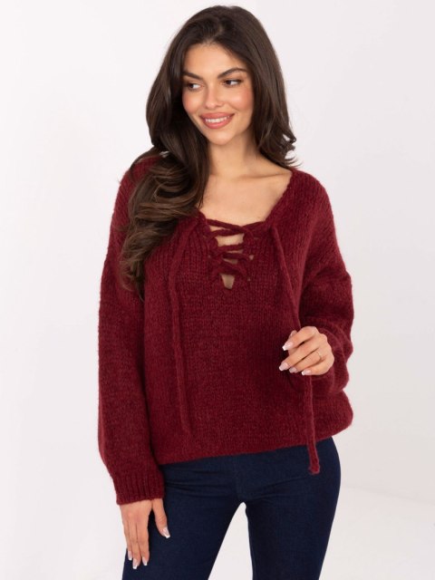 Sweter MI-SW-0919.18 bordowy Sweter MI-SW-0919.18 bordowy