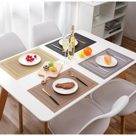 Zestaw podkładek szarych z PVC 30x45 cm