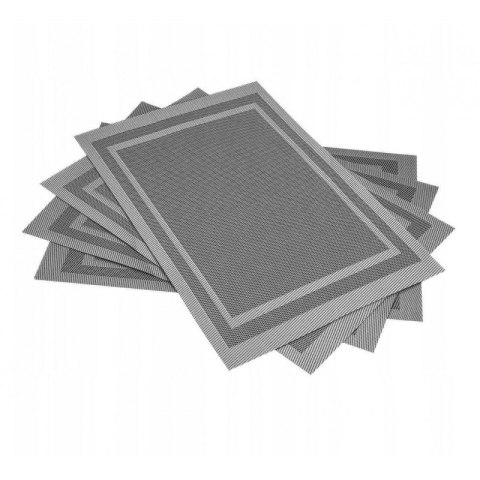 Zestaw podkładek szarych z PVC 30x45 cm