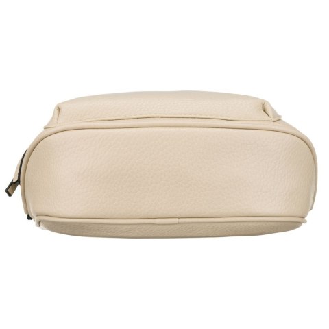 Beżowa listonoszka damska ze skóry ekologicznej zamykana suwakiem - Rovicky