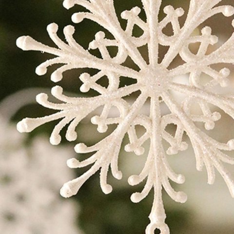 białe śnieżynki ozdoby choinkowe 10 cm BSN59