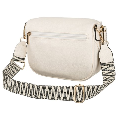 Listonoszka damska ze skóry ekologicznej w białym kolorze zawieszona na regulowanym pasku - Rovicky