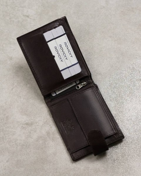 Portfel męski ze skóry bydlęcej z zabezpieczeniem RFID Protect - Always Wild