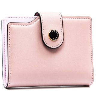 Różowy portfel damski ze skóry ekologicznej z systemem RFID - Peterson