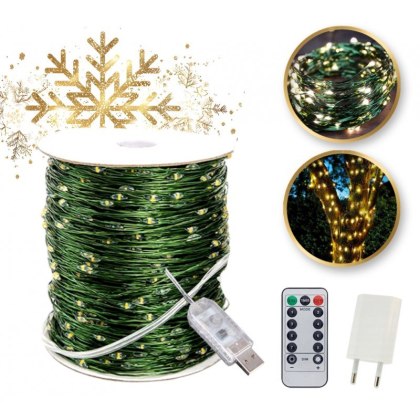Lampki choinkowe LED 500 szt. 50 m ciepłe białe z pilotem – LAMP36CB