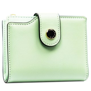 Zielony portfel damski ze skóry ekologicznej zamykany na suwak i zatrzask - Peterson