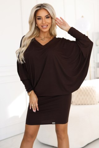 Sukienka nietoperz oversize czekoladowa 2XL/3XL – Stylowy Wieszak