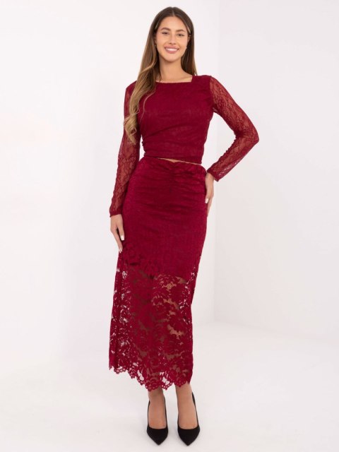 Spódnica MI-SD-G9137.16P bordowy Spódnica MI-SD-G9137.16P bordowy